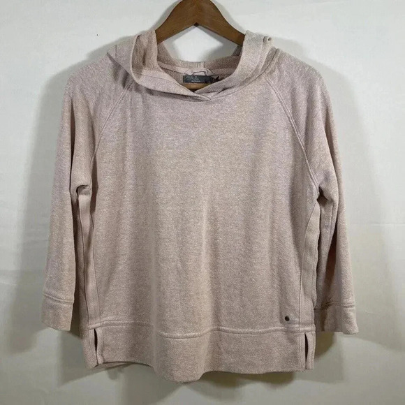 PrAna Cozy Up Summer Pullover Light Pink 3/4 Sleeve Hoodie Small - Picture 1 of 5